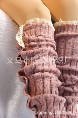 【歐美熱賣蕾絲花邊過膝靴套毛線針織襪套麻花暖腳套廠家直銷現貨】義烏市暖奇針織廠 - 產品庫